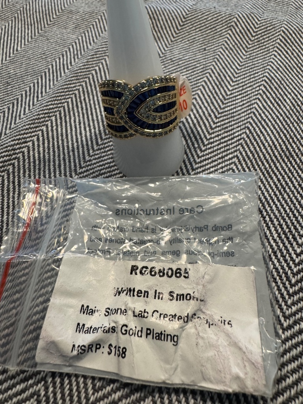Written In Smoke - Birthday/Original Ring by BP - Size 10  -  RG68065